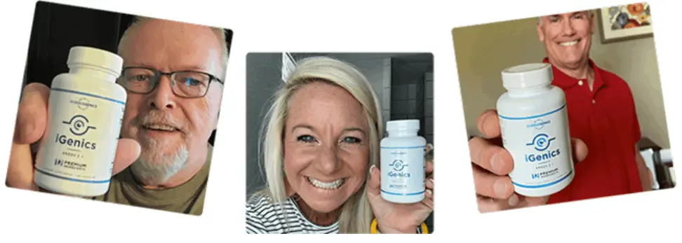 Customer holding iGenics bottle