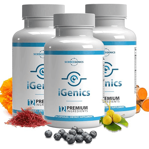 iGenics bottle – vision support supplement for eye health